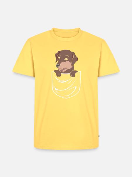 Rauhaardackel Dachshund - Männer Premium Bio T-Shirt - Pastellgelb