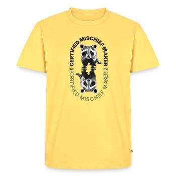 way of tanuki - Men's Premium Organic T-Shirt - sky yellow - Front - AI Model Male 185 dark (185cm)