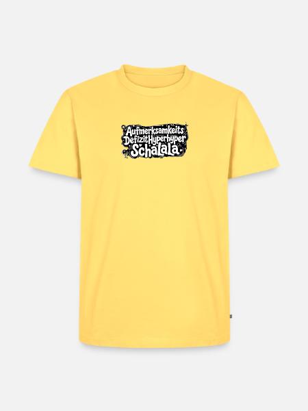 adhs-schalala - Männer Premium Bio T-Shirt - Pastellgelb