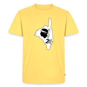 Corse du nord - T-shirt Premium bio Homme - jaune pastel - Devant - AI Model Male 185 dark (185cm)