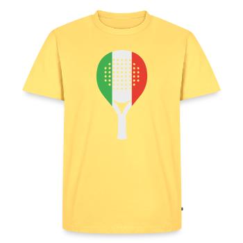 Padel-Italia - Men's Premium Organic T-Shirt - sky yellow - Front - AI Model Male 185 dark (185cm)