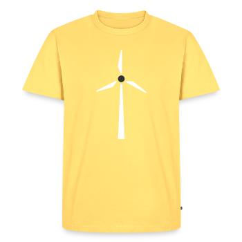 Wind turbine, wind power, energy - Men's Premium Organic T-Shirt - sky yellow - Front - AI Model Male 185 dark (185cm)