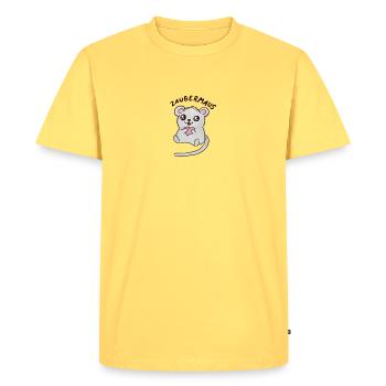Souris magique - T-shirt Premium bio Homme - jaune pastel - Devant - AI Model Male 185 dark (185cm)