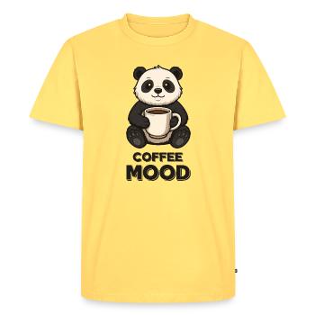 Coffee Panda Mood - Men's Premium Organic T-Shirt - sky yellow - Front - AI Model Male 185 dark (185cm)