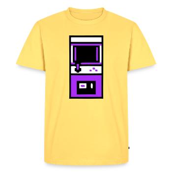 Nostalgic Arcade Automat Gamer - Men's Premium Organic T-Shirt - sky yellow - Front - AI Model Male 185 dark (185cm)