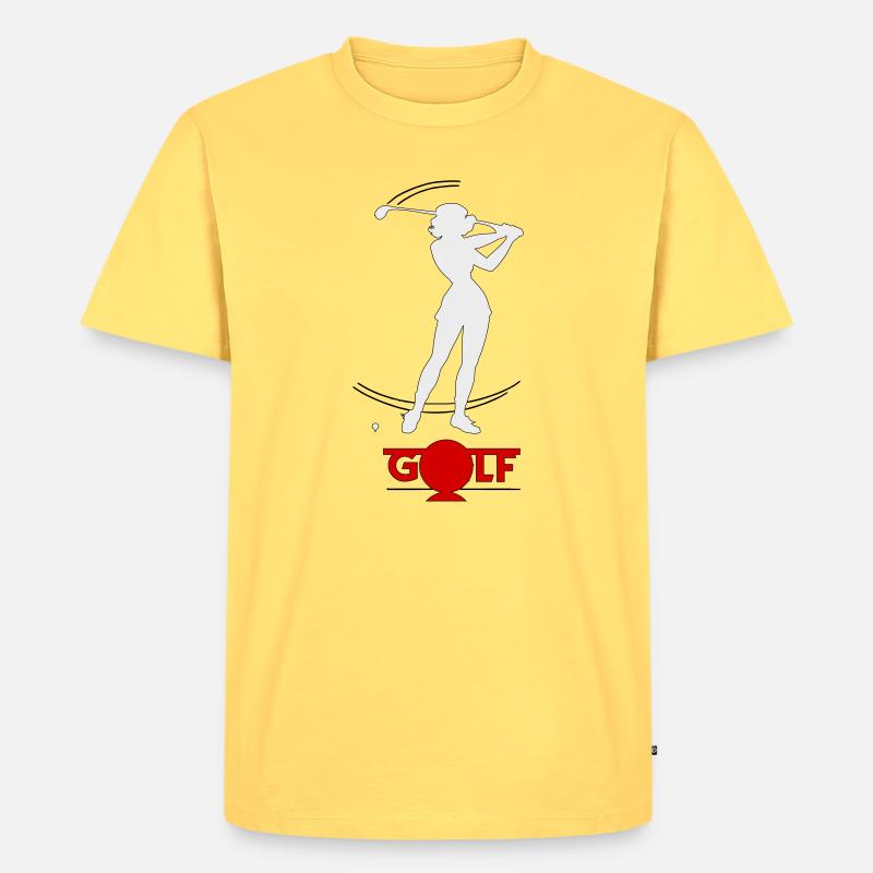 Golfeuse rétro - T-shirt Premium bio Homme - jaune pastel