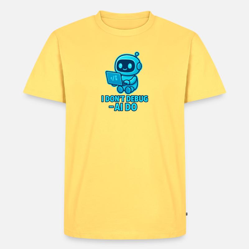 KI Debug: AI übernimmt das Debuggen - Männer Premium Bio T-Shirt - Pastellgelb