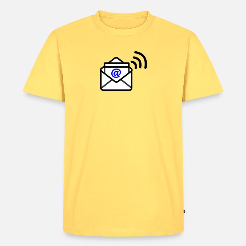 Logo E-Mail - Männer Premium Bio T-Shirt - Pastellgelb