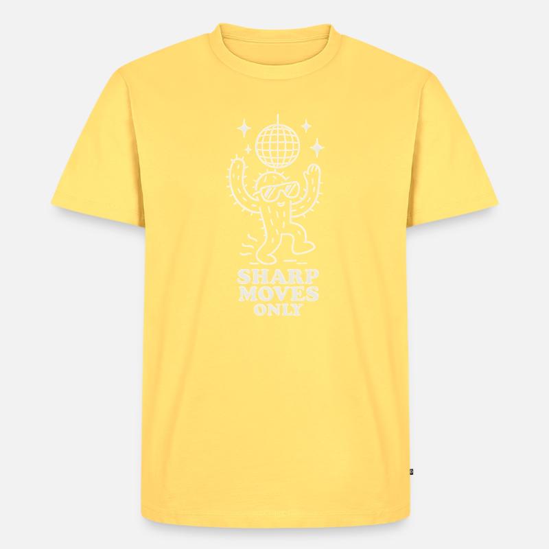 Disco Cactus: Only Sharp Movements - Men's Premium Organic T-Shirt - sky yellow
