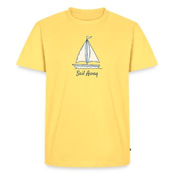 Voilier Ocean Conception minimale - T-shirt Premium bio Homme - jaune pastel - Devant - AI Model Male 185 dark (185cm)