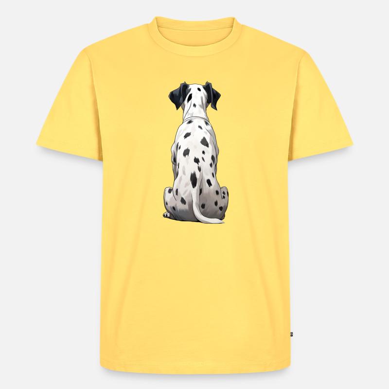 Dalmatiner - Männer Premium Bio T-Shirt - Pastellgelb