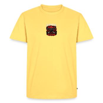 Shqipëri Albania Eagle Emblem - Men's Premium Organic T-Shirt - sky yellow - Front - AI Model Male 185 dark (185cm)