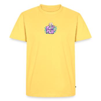 Bubble Graffiti Flip Typography - Men's Premium Organic T-Shirt - sky yellow - Front - AI Model Male 185 dark (185cm)