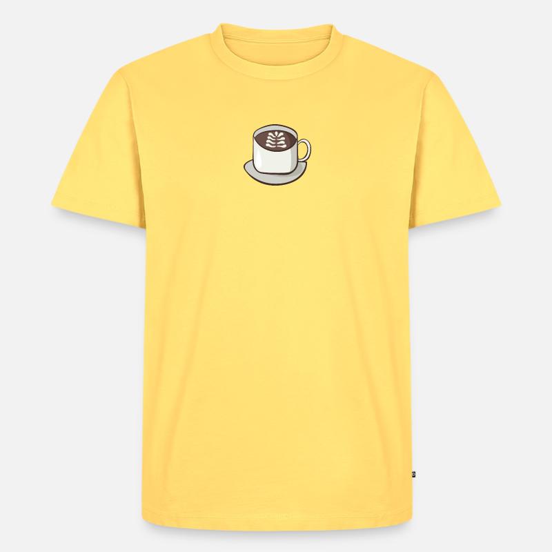 Cappuccino - Männer Premium Bio T-Shirt - Pastellgelb