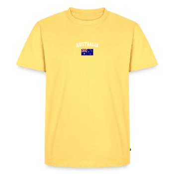Australia Arch Flag Graphic - Men's Premium Organic T-Shirt - sky yellow - Front - AI Model Male 185 dark (185cm)