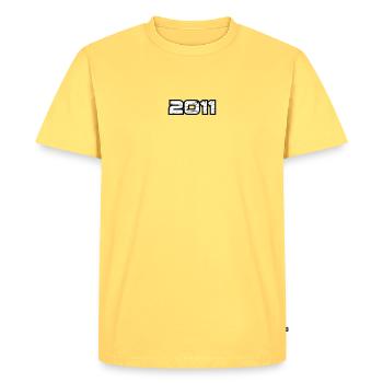 2011 - T-shirt Premium bio Homme - jaune pastel - Devant - AI Model Male 185 dark (185cm)