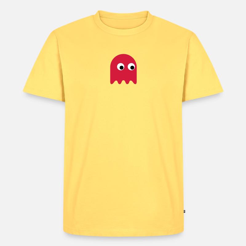 Game Classics Ghost - Männer Premium Bio T-Shirt - Pastellgelb