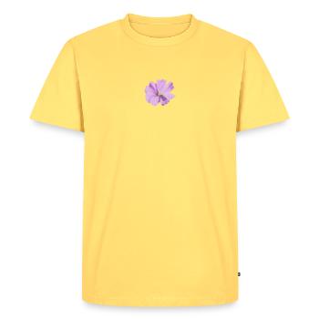 Lilas fleur aquarelle - T-shirt Premium bio Homme - jaune pastel - Devant - AI Model Male 185 dark (185cm)