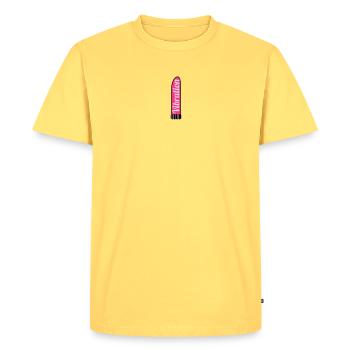 Vibration | Dildo | Cock - Men's Premium Organic T-Shirt - sky yellow - Front - AI Model Male 185 dark (185cm)