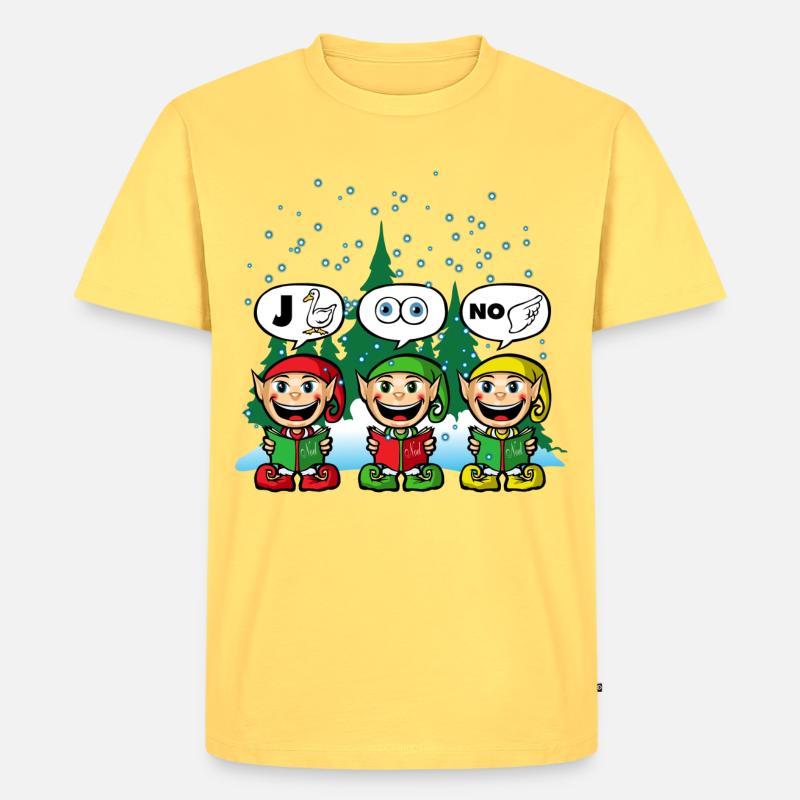 Joyeux Noel - Männer Premium Bio T-Shirt - Pastellgelb