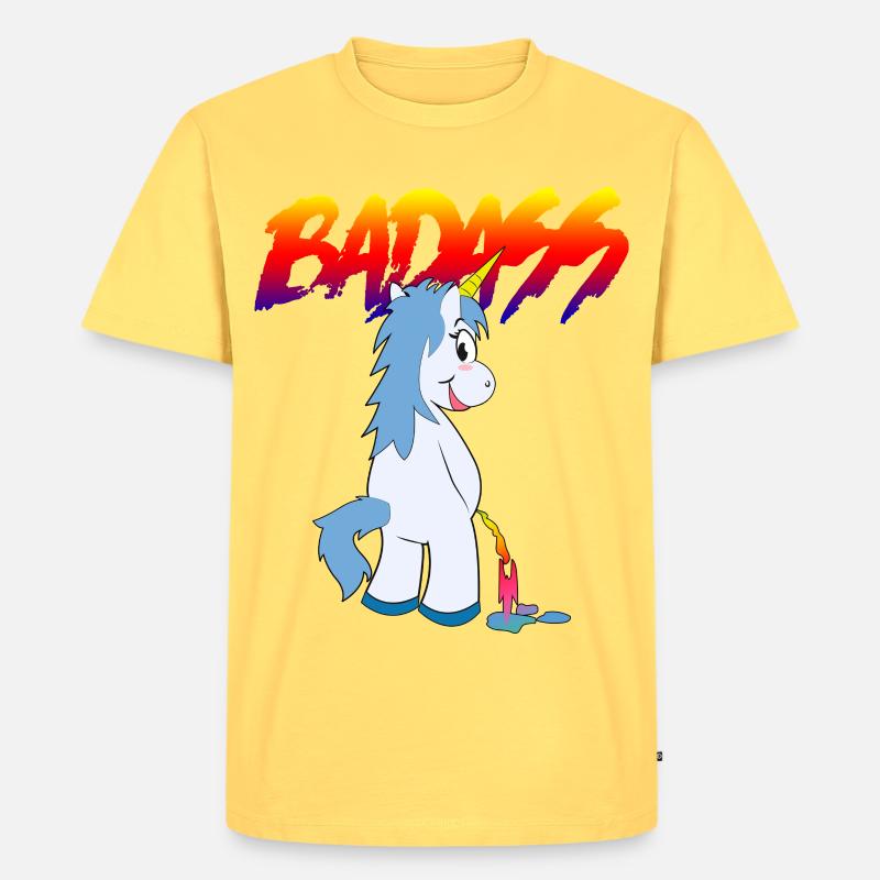 badass2 - Männer Premium Bio T-Shirt - Pastellgelb