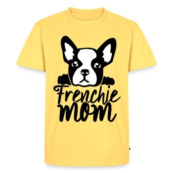 Frenchie maman de bouledogue français - T-shirt Premium bio Homme - jaune pastel - Devant - AI Model Male 185 dark (185cm)