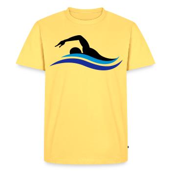 flotteur - T-shirt Premium bio Homme - jaune pastel - Devant - AI Model Male 185 dark (185cm)