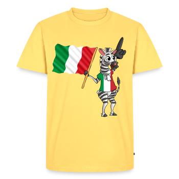 Italiens Zebra - T-shirt Premium bio Homme - jaune pastel - Devant - AI Model Male 185 dark (185cm)
