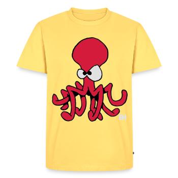 Poulpe - Pieuvre - T-shirt Premium bio Homme - jaune pastel - Devant - AI Model Male 185 dark (185cm)