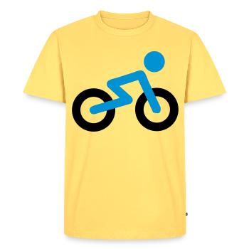 Bicyclette - T-shirt Premium bio Homme - jaune pastel - Devant - AI Model Male 185 dark (185cm)
