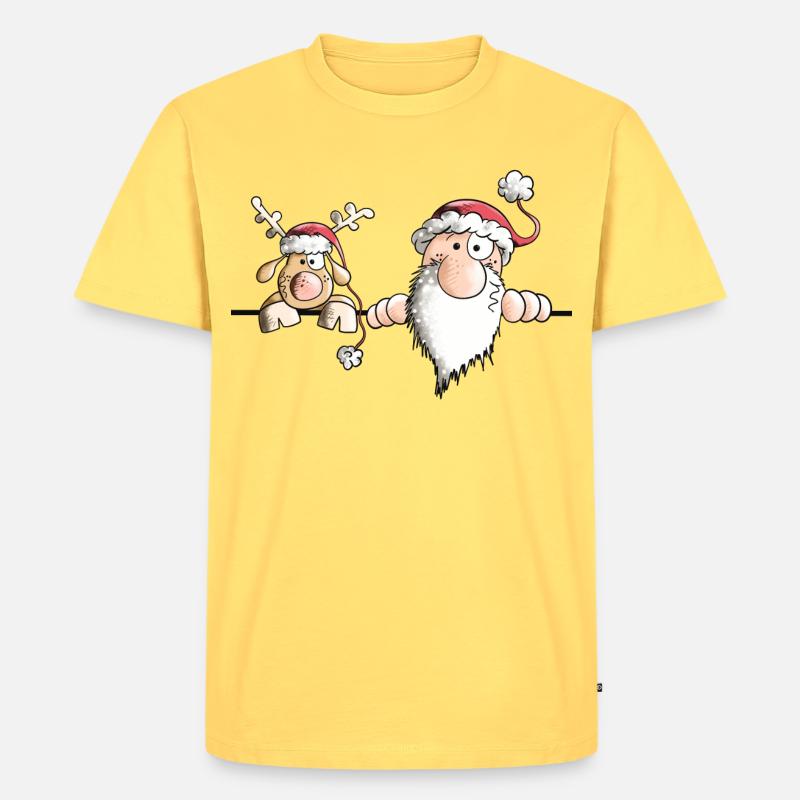 Das Weihnachts Team - Männer Premium Bio T-Shirt - Pastellgelb
