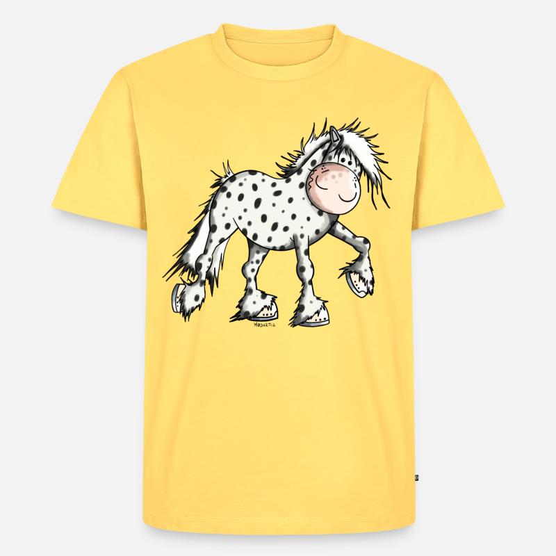 Karuna der Knabstrupper - Männer Premium Bio T-Shirt - Pastellgelb