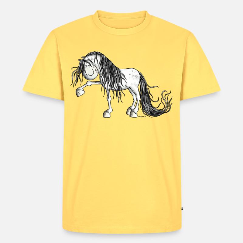 Lustiger Andalusier - Männer Premium Bio T-Shirt - Pastellgelb