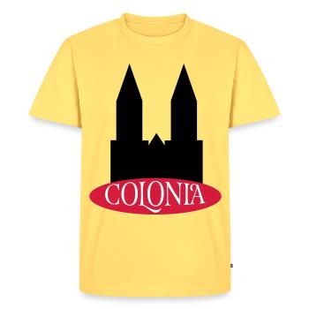 Cologne - Men's Premium Organic T-Shirt - sky yellow - Front - AI Model Male 185 dark (185cm)