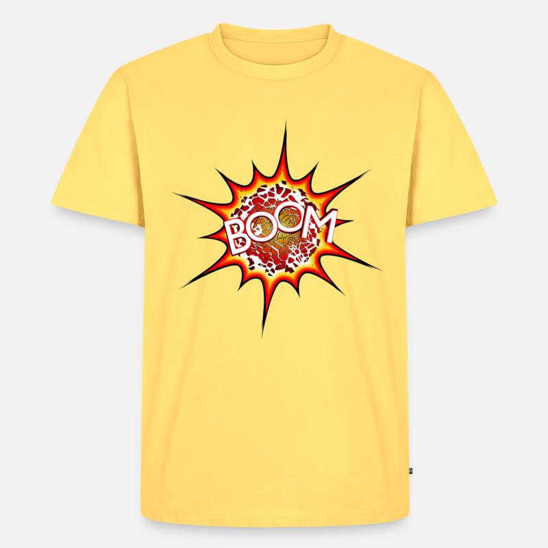 Explosion, bombe, explosion, bombe # - T-shirt Premium bio Homme - jaune pastel
