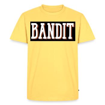 bandit voleur ganowe - T-shirt Premium bio Homme - jaune pastel - Devant - AI Model Male 185 dark (185cm)