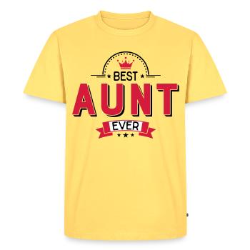aunt - Men's Premium Organic T-Shirt - sky yellow - Front - AI Model Male 185 dark (185cm)