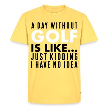 Golf - T-shirt Premium bio Homme - jaune pastel - Devant - AI Model Male 185 dark (185cm)