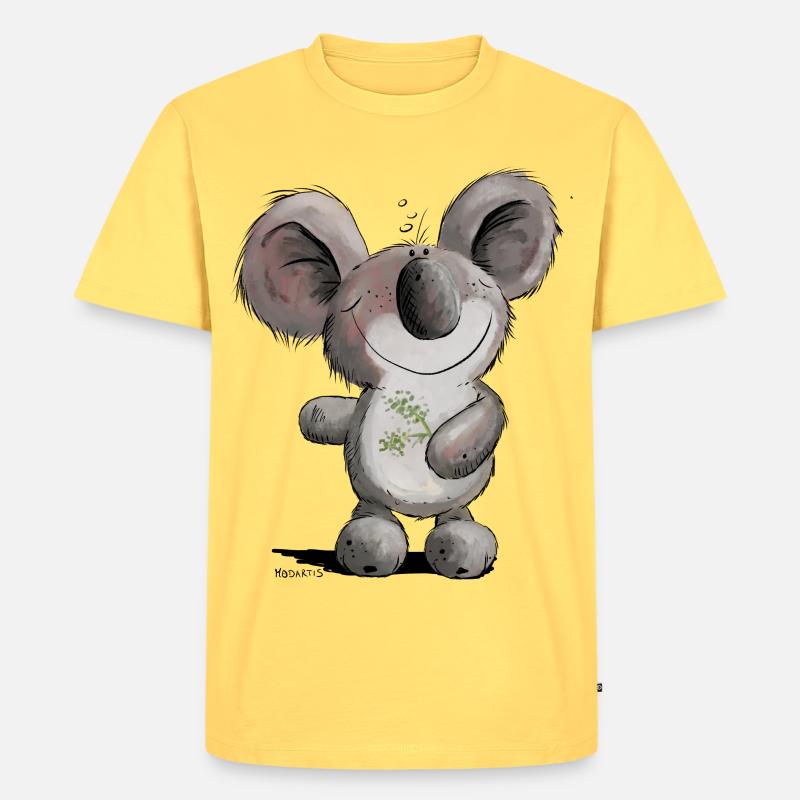 Drolliges Koala Bärchen - Männer Premium Bio T-Shirt - Pastellgelb