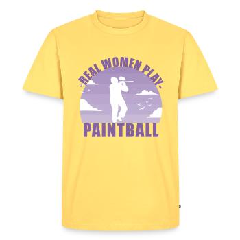 Paintball Paintballer Gotcha Girl Cadeau - T-shirt Premium bio Homme - jaune pastel - Devant - AI Model Male 185 dark (185cm)