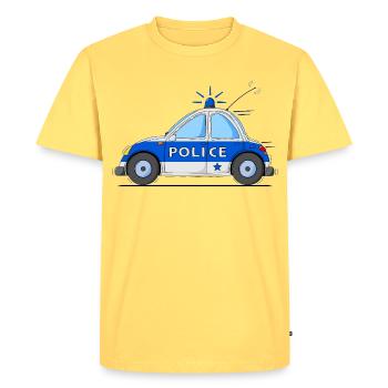 Voiture de Police Bleu - T-shirt Premium bio Homme - jaune pastel - Devant - AI Model Male 185 dark (185cm)