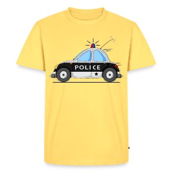 Voiture de Police Police Noir - T-shirt Premium bio Homme - jaune pastel - Devant - AI Model Male 185 dark (185cm)
