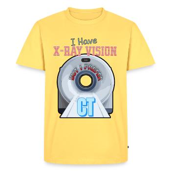 Radiographe CT J’ai une vision XRay mais je préfère CT - T-shirt Premium bio Homme - jaune pastel - Devant - AI Model Male 185 dark (185cm)