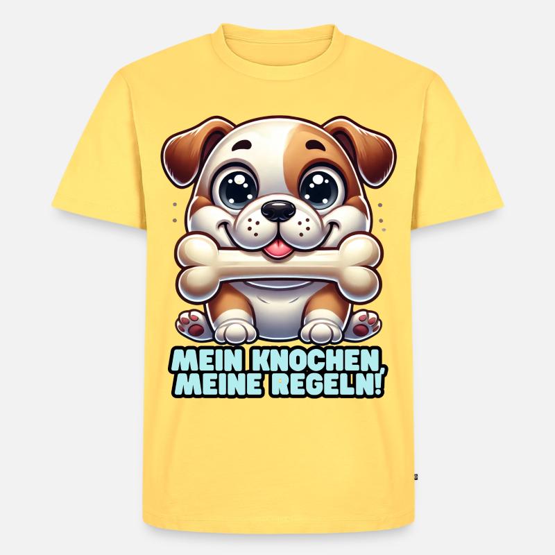 Knochen 2 - Männer Premium Bio T-Shirt - Pastellgelb