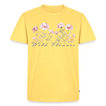 Fleurs sauvages - T-shirt Premium bio Homme - jaune pastel - Devant - AI Model Male 185 dark (185cm)