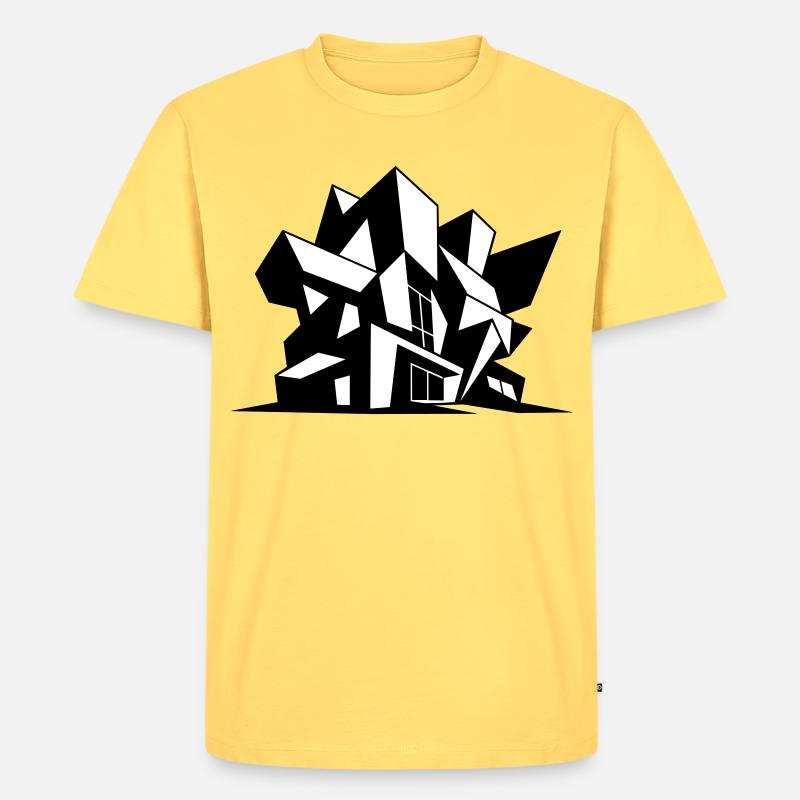 Brutalismus Architecture - Männer Premium Bio T-Shirt - Pastellgelb