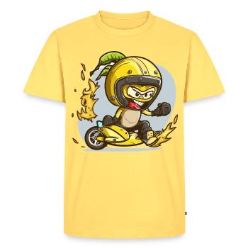 Ninja Motoaction jaune - T-shirt Premium bio Homme - jaune pastel - Devant - AI Model Male 185 dark (185cm)