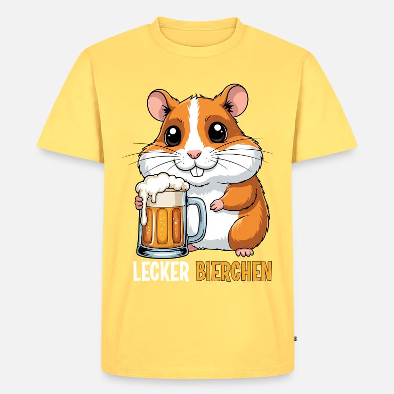 Lecker Bierchen - Männer Premium Bio T-Shirt - Pastellgelb