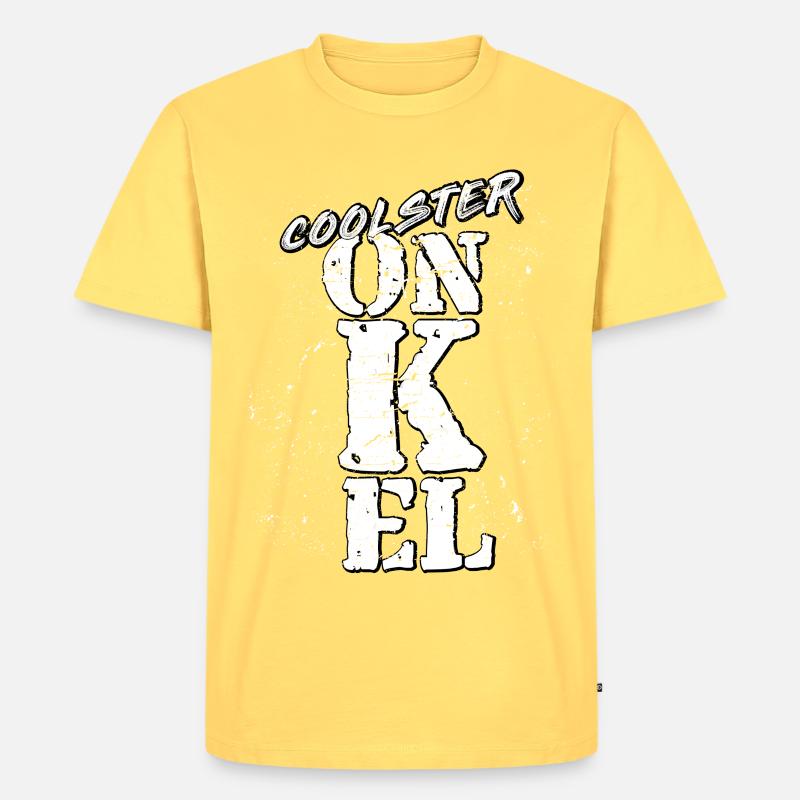 onkel - Männer Premium Bio T-Shirt - Pastellgelb