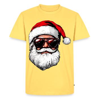 cool Père Noël - T-shirt Premium bio Homme - jaune pastel - Devant - AI Model Male 185 dark (185cm)